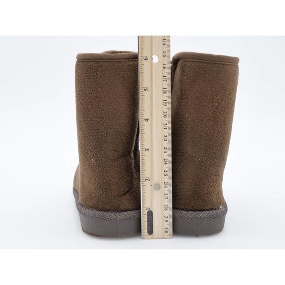 Ameta Boots Kids Size 10 Brown Monkey Face Side Zip Faux Suede Mid Calf - Picture 8 of 10